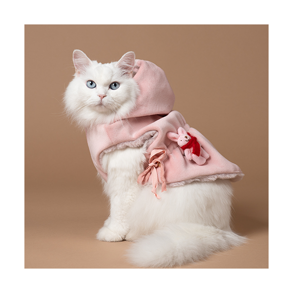 페오펫몰,Fur Vest Harness Pink (Double Sided) 털조끼 하네스 핑크 (양면)