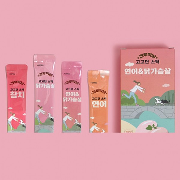 견우직냥 고고단스틱 4종 고양이 강아지 스틱간식 츄르 15g 10p