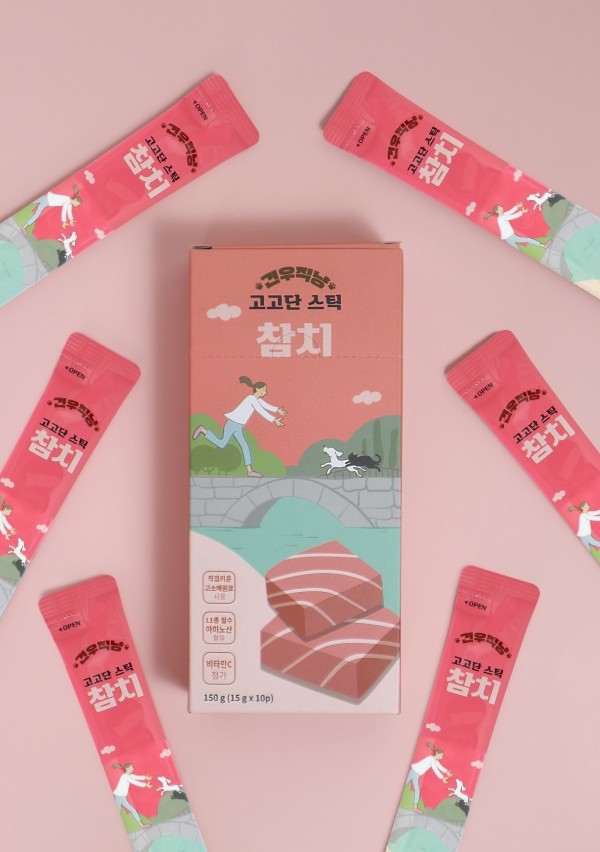 페오펫몰,견우직냥 고고단스틱 4종 고양이 강아지 스틱간식 츄르 15g 10p