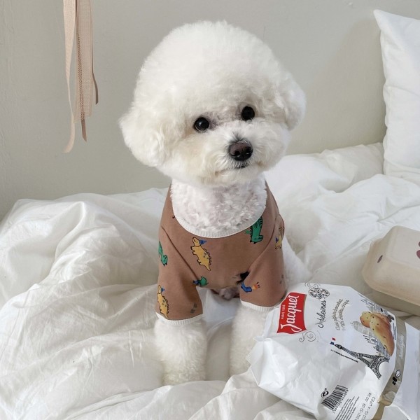 페오펫몰,강아지옷 용용이 티셔츠 내복 잠옷 실내복 S-XL