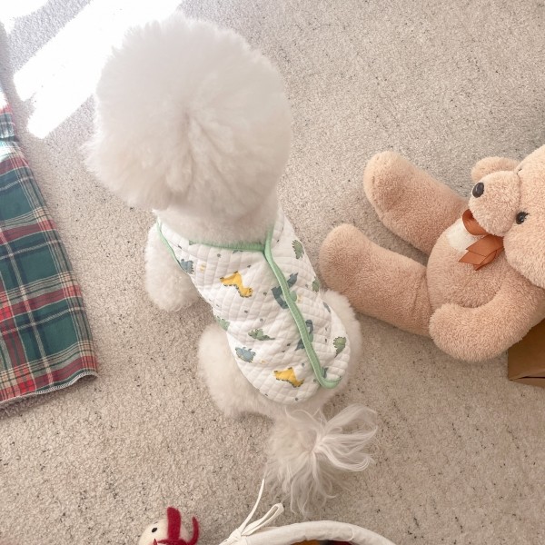 페오펫몰,댕숩 강아지옷 퐁퐁 오가닉 누빔 조끼