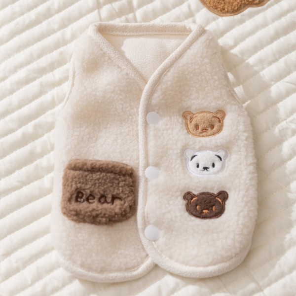 페오펫몰,개과천선 로로베어 뽀글이 반려동물 조끼