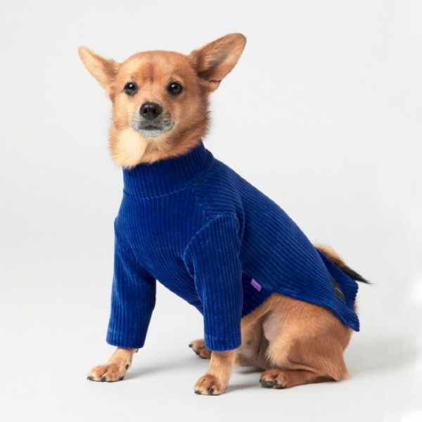 페오펫몰,페딕트 코듀로이 하이넥 티셔츠 블루 (S~XL) [최저가]