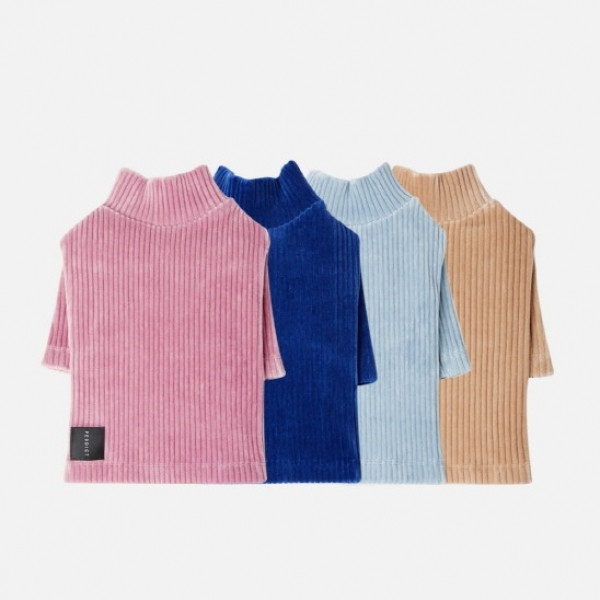 페오펫몰,페딕트 코듀로이 하이넥 티셔츠 블루 (S~XL) [최저가]