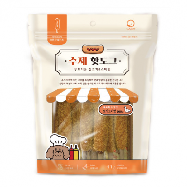 페오펫몰,굿데이 수제 핫도그 오리고기 200g [최저가]
