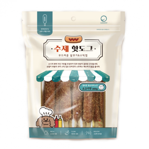 페오펫몰,굿데이 수제 핫도그 소고기 200g [최저가]