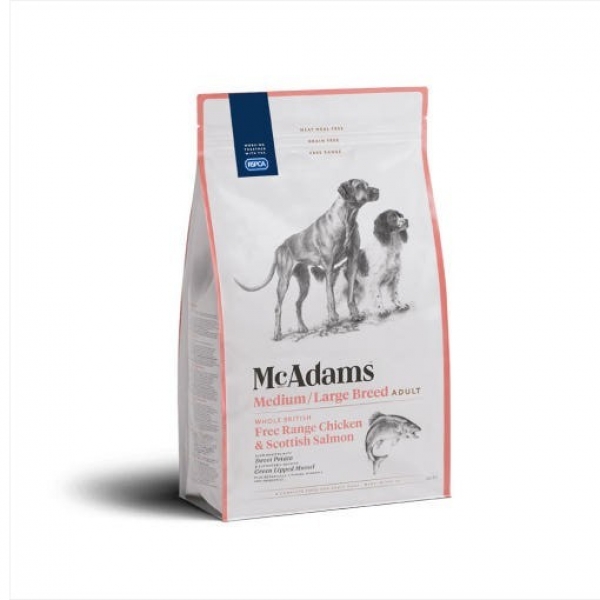 페오펫몰,맥아담스 방목 치킨과 연어 중대형견용 사료 2kg [최저가]
