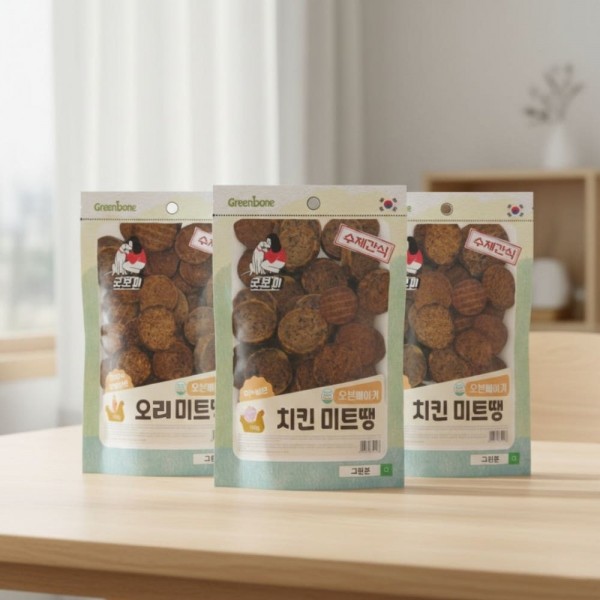 페오펫몰,굿보이 오븐베이커 미트땡 오리 비트 100g