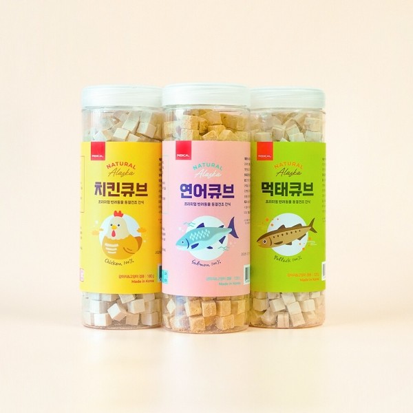 페오펫몰,네츄럴알래스카 국산간식 강아지 고양이 동결건조 트릿 큐브