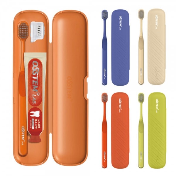 페오펫몰,[반려인혜택] 오스템 프리미엄 양치 키트 휴대용 여행용 칫솔 세트 (랜덤 색상 출고)