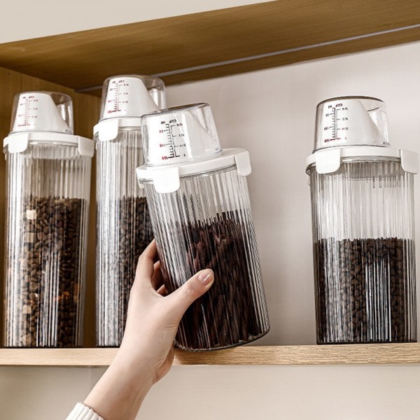 페오펫몰,딩동펫 반려동물 투명 계량컵 밀폐 사료통