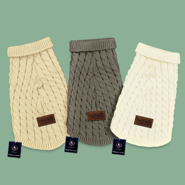 페오펫몰,딩동펫 반려동물 꽈배기 스웨터 목폴라 니트