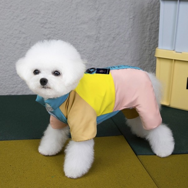 페오펫몰,딩동펫 반려동물 레인보우 패딩 하네스 올인원