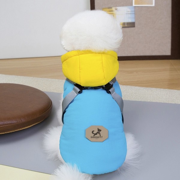 페오펫몰,딩동펫 반려동물 하네스 네온 솜사탕 패딩조끼
