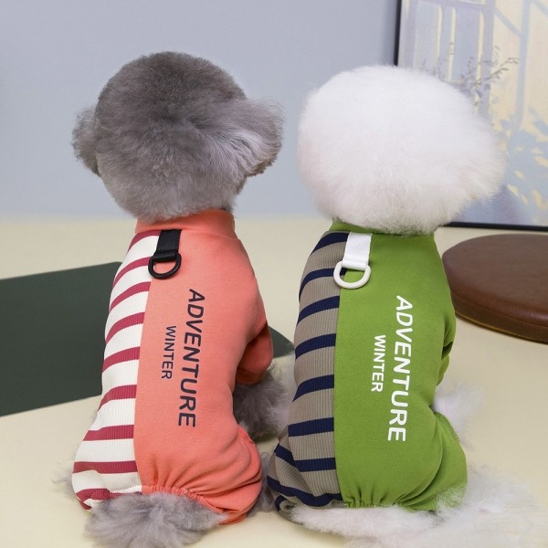 페오펫몰,딩동펫 반려동물 배색 스트라이프 올인원 하네스