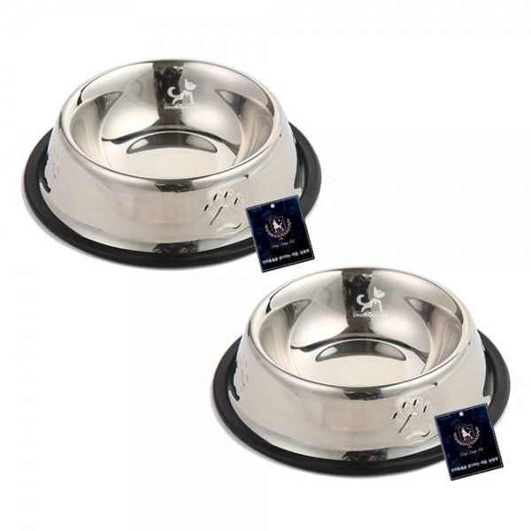 페오펫몰,딩동펫 반려동물 퓨어 스텐 그릇 식기 2p